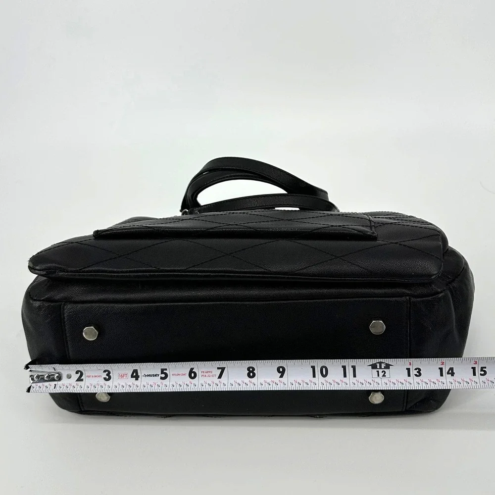 Rebecca Minkoff Je T'aime Work Tote Shoulder Bag Black‎ Diamond Stitched Leather